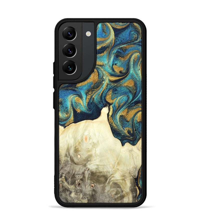 Galaxy S22 Plus Wood Phone Case - Candis (Teal & Gold, 831752)
