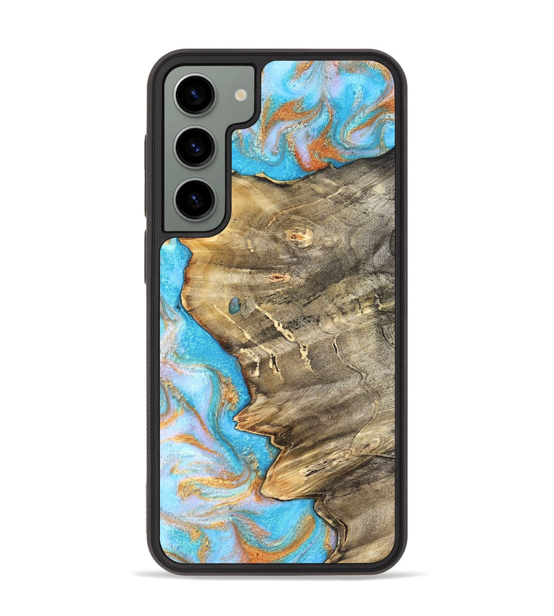 Galaxy S23 Plus Wood Phone Case - Adele (Teal & Gold, 831754)