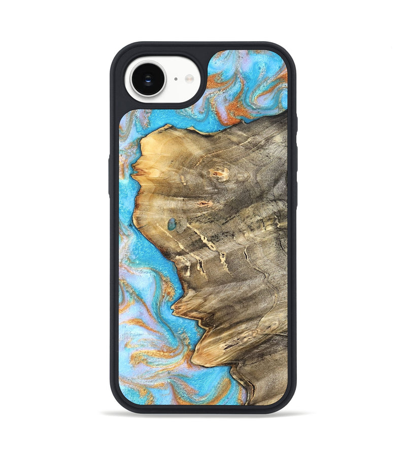 iPhone 16e Wood Phone Case - Adele (Teal & Gold, 831754)