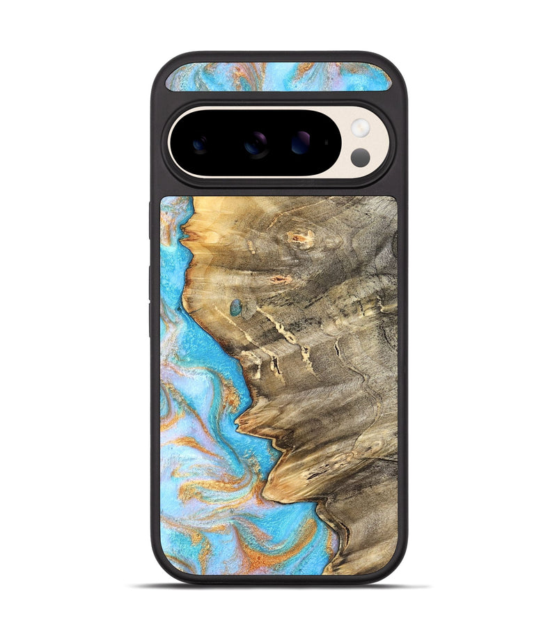Pixel 10 Wood Phone Case - Adele (Teal & Gold, 831754)
