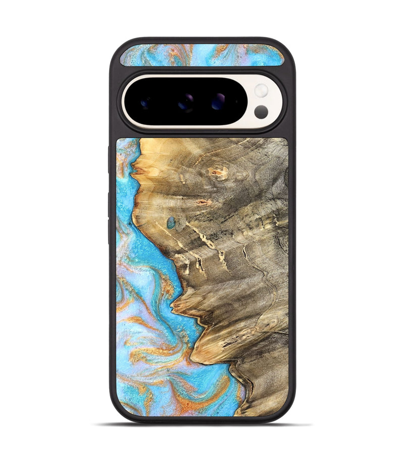 Pixel 9 Wood Phone Case - Adele (Teal & Gold, 831754)