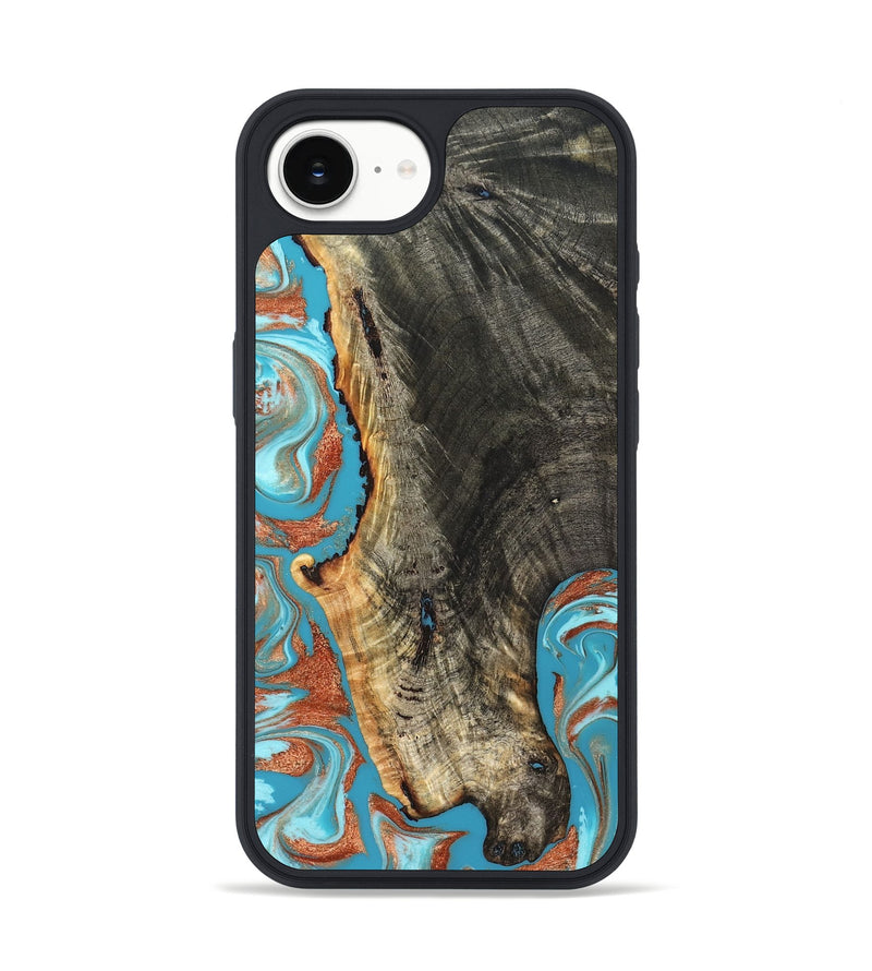 iPhone 17e Wood Phone Case - Bettie (Teal & Gold, 831765)