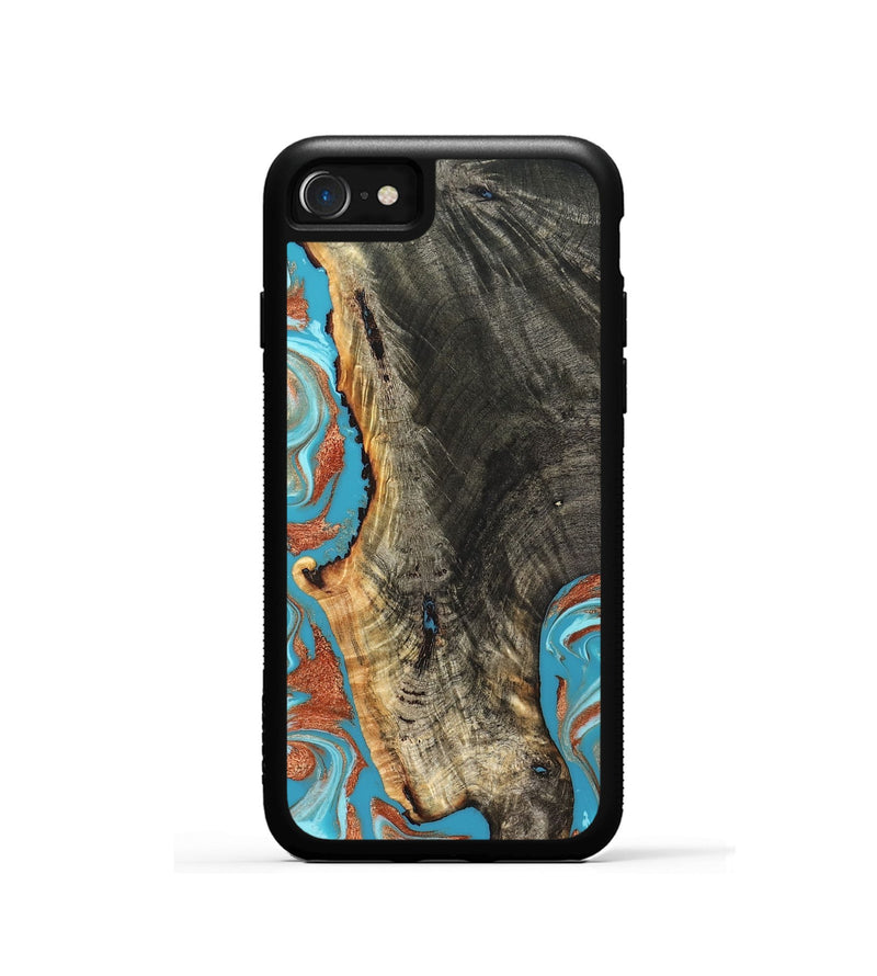 iPhone SE Wood Phone Case - Bettie (Teal & Gold, 831765)