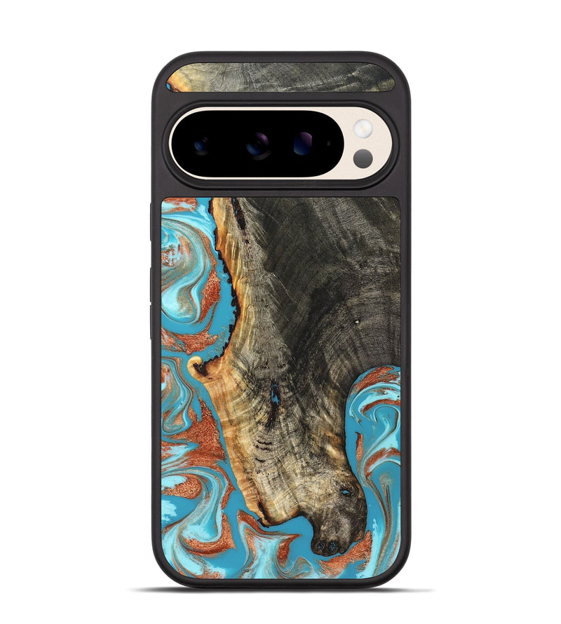 Pixel 10 Wood Phone Case - Bettie (Teal & Gold, 831765)