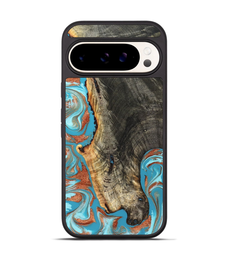 Pixel 9 Wood Phone Case - Bettie (Teal & Gold, 831765)