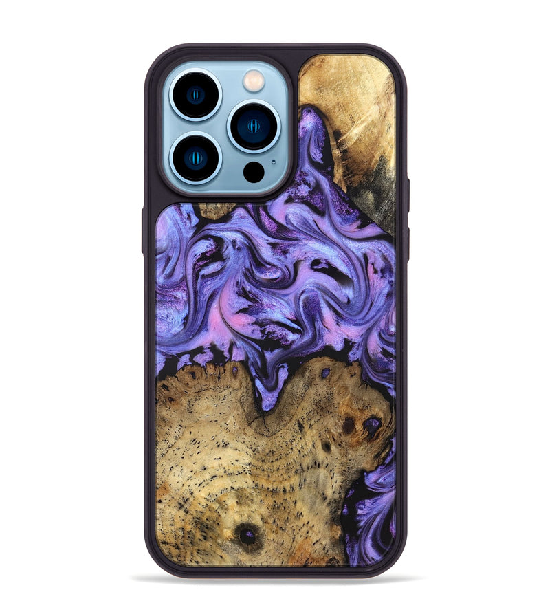 iPhone 14 Pro Max Wood Phone Case - Deloris (Purple, 831778)