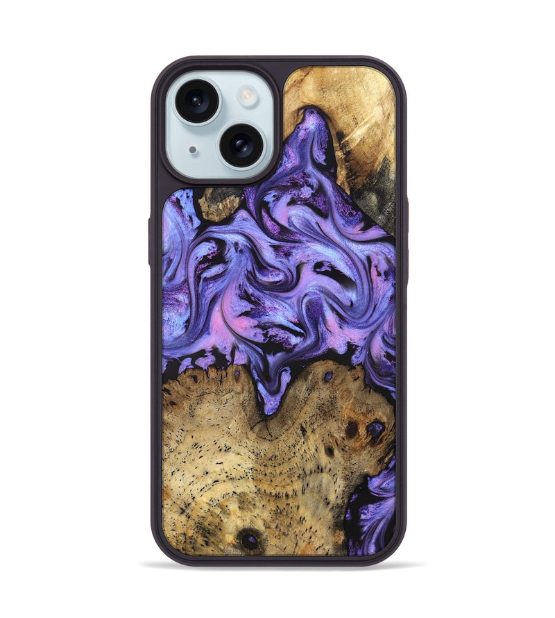 iPhone 15 Wood Phone Case - Deloris (Purple, 831778)
