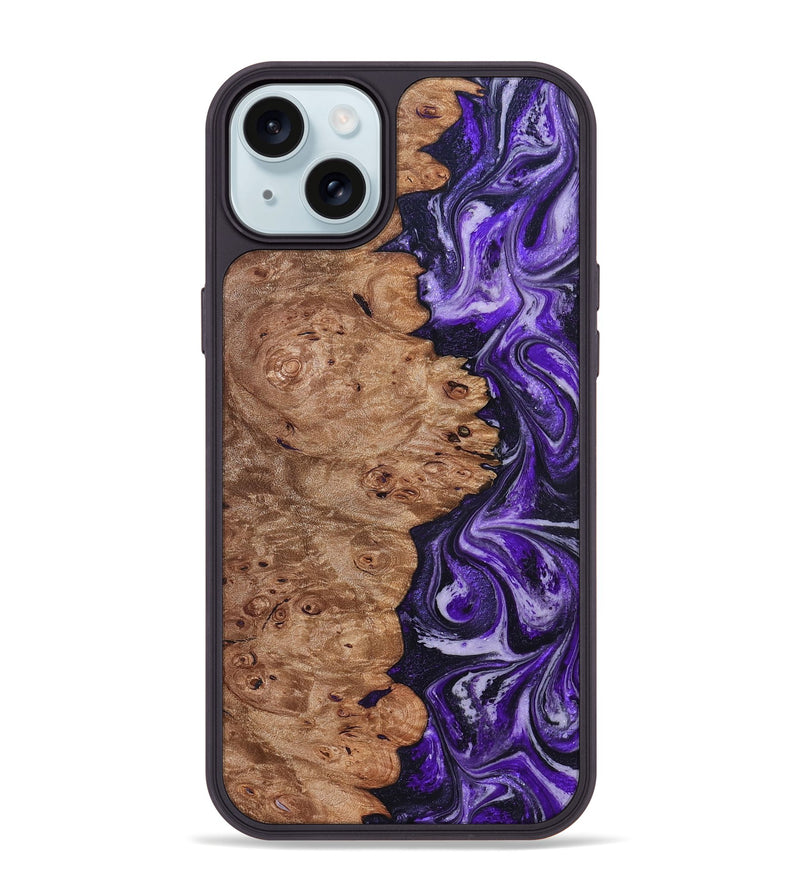 iPhone 15 Plus Wood Phone Case - Oma (Purple, 831779)