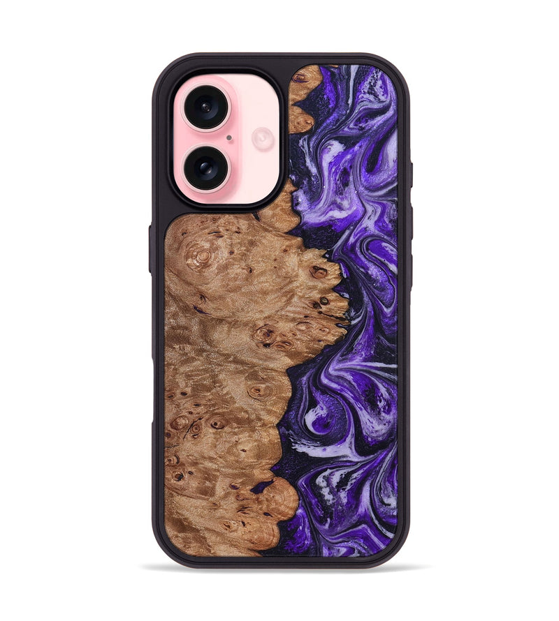 iPhone 16 Wood Phone Case - Oma (Purple, 831779)