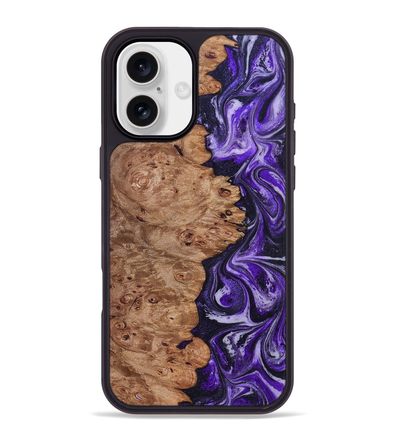 iPhone 16 Plus Wood Phone Case - Oma (Purple, 831779)