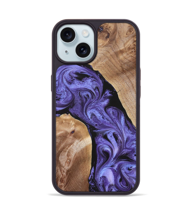 iPhone 15 Wood Phone Case - Aric (Purple, 831781)