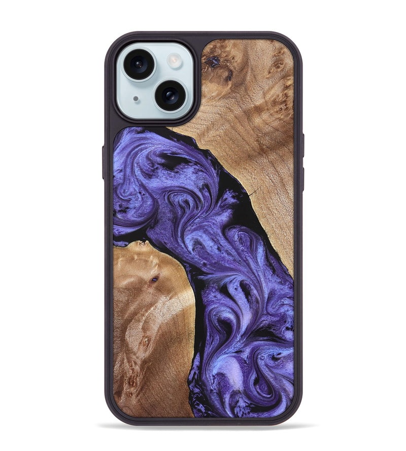 iPhone 15 Plus Wood Phone Case - Aric (Purple, 831781)