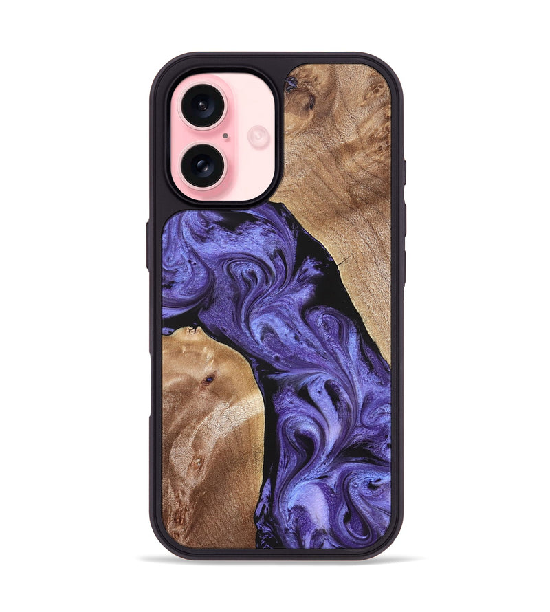 iPhone 16 Wood Phone Case - Aric (Purple, 831781)