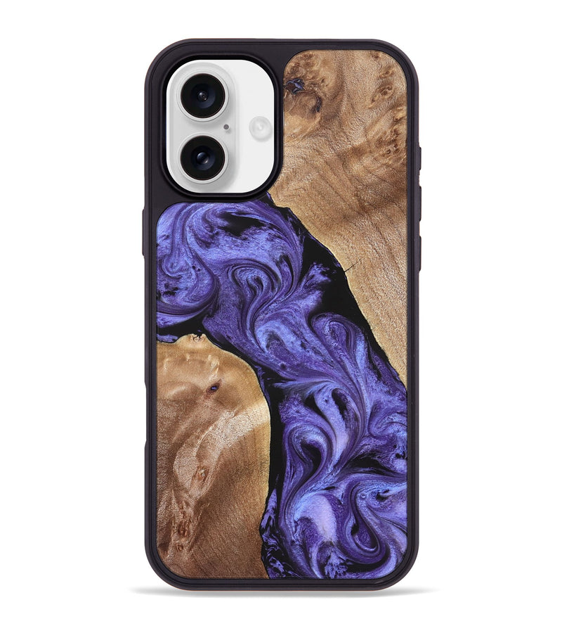 iPhone 16 Plus Wood Phone Case - Aric (Purple, 831781)