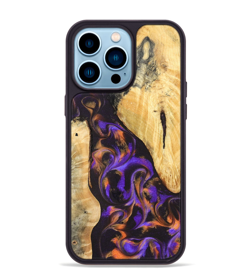 iPhone 14 Pro Max Wood Phone Case - Orrin (Purple, 831785)