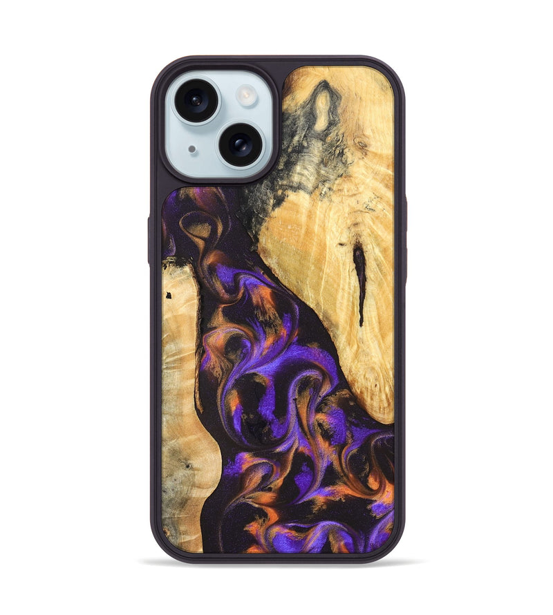 iPhone 15 Wood Phone Case - Orrin (Purple, 831785)