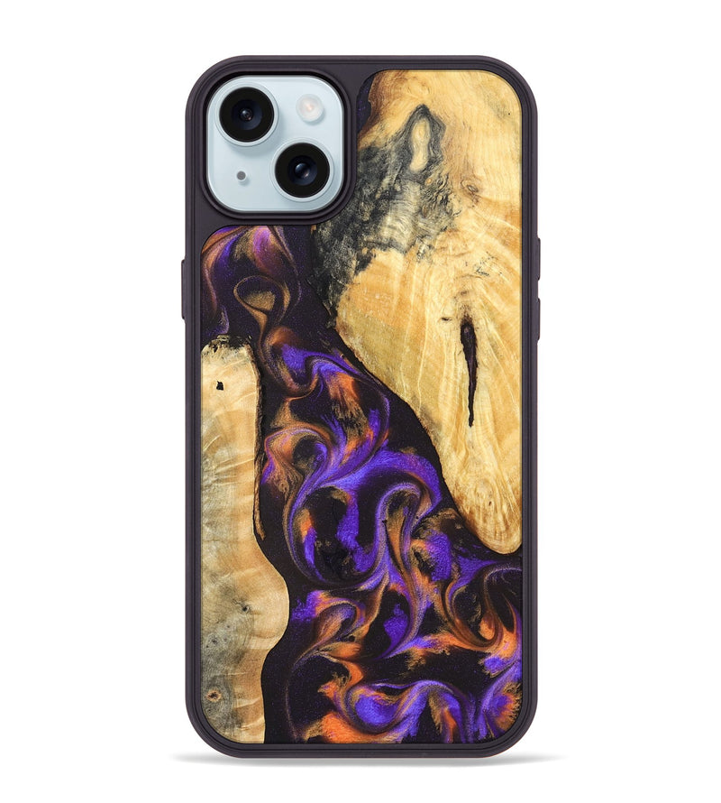iPhone 15 Plus Wood Phone Case - Orrin (Purple, 831785)