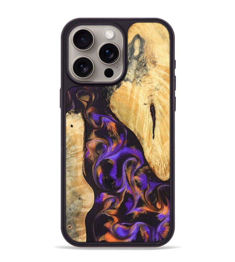 iPhone 15 Pro Max Wood Phone Case - Orrin (Purple, 831785)