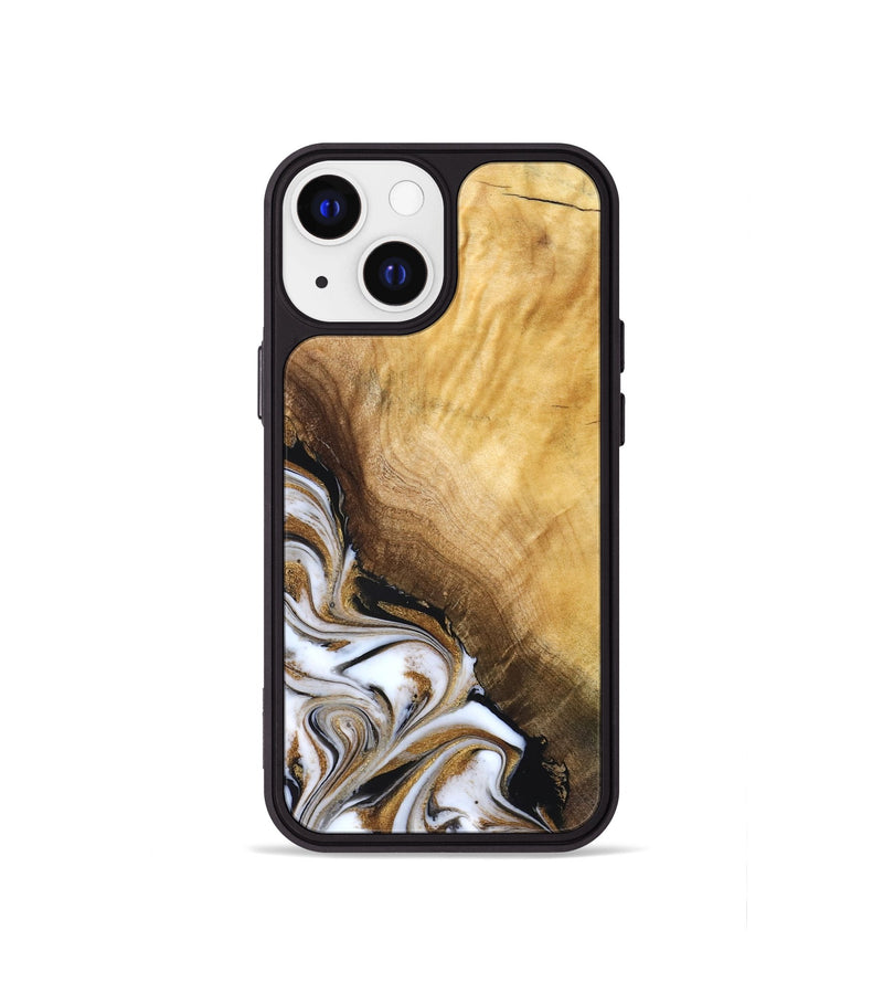 iPhone 13 mini Wood Phone Case - Carlie (Teal & Gold, 831799)