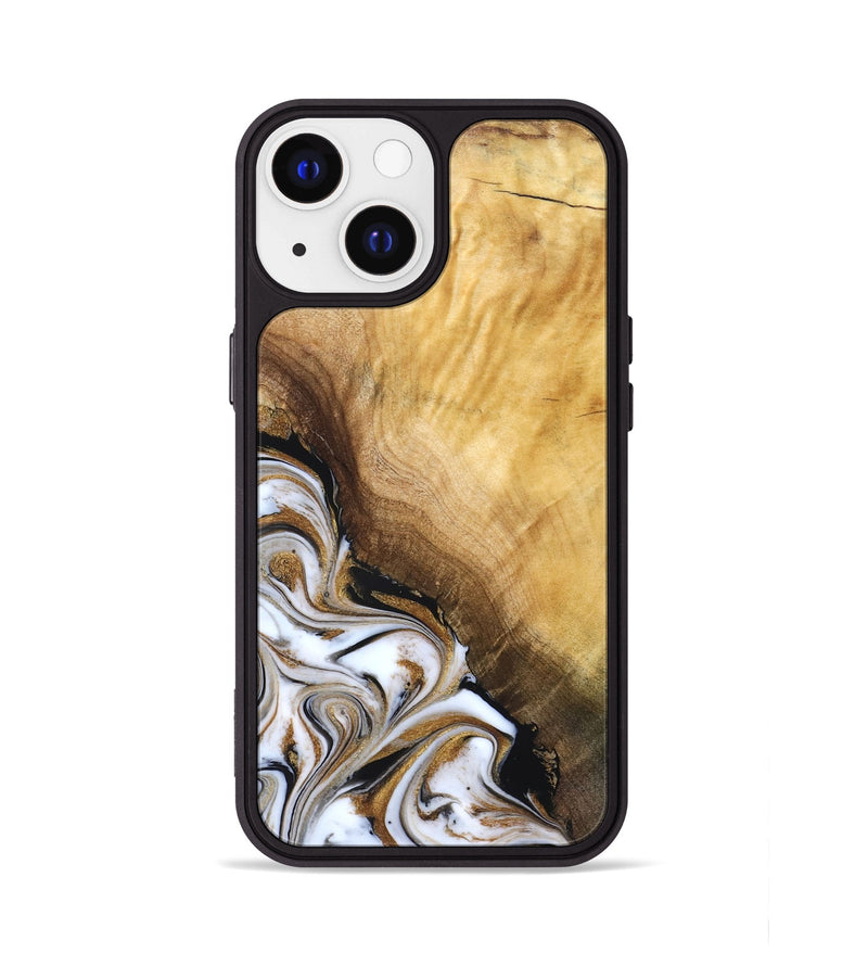 iPhone 13 Wood Phone Case - Carlie (Teal & Gold, 831799)