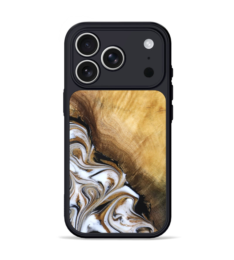 iPhone 17 Pro Wood Phone Case - Carlie (Teal & Gold, 831799)