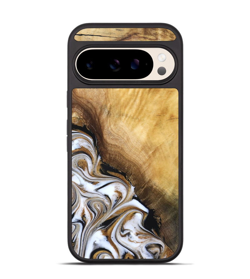 Pixel 10 Wood Phone Case - Carlie (Teal & Gold, 831799)
