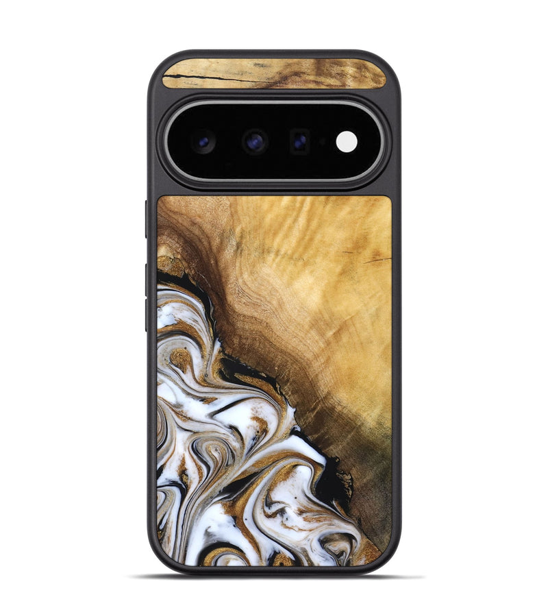 Pixel 11 Pro Wood Phone Case - Carlie (Teal & Gold, 831799)