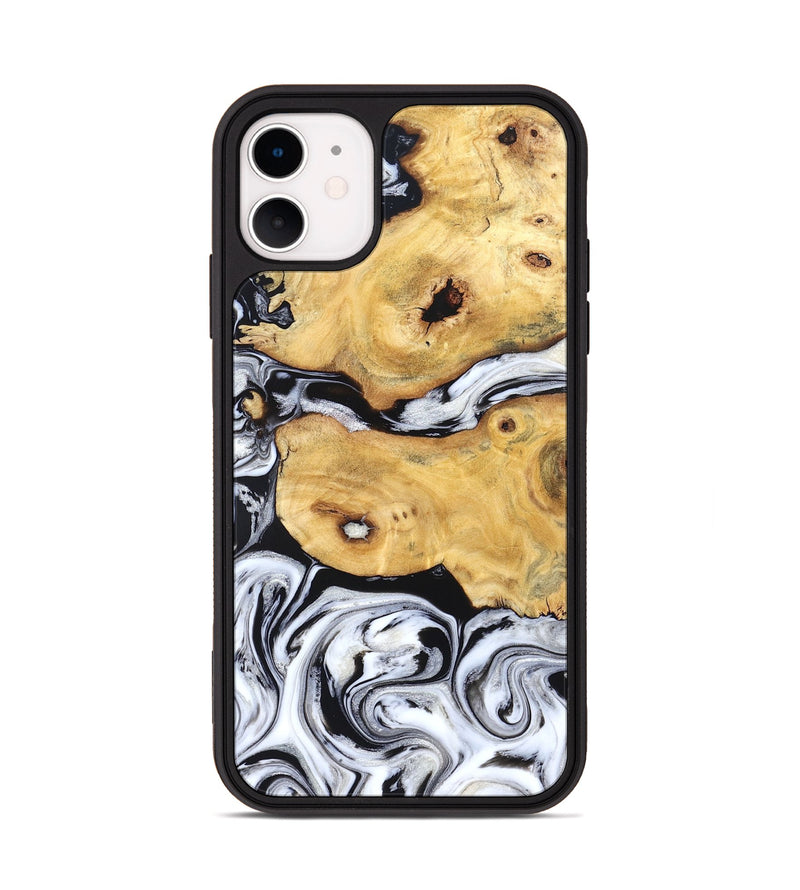 iPhone 11 Wood Phone Case - Starla (Black & White, 831994)