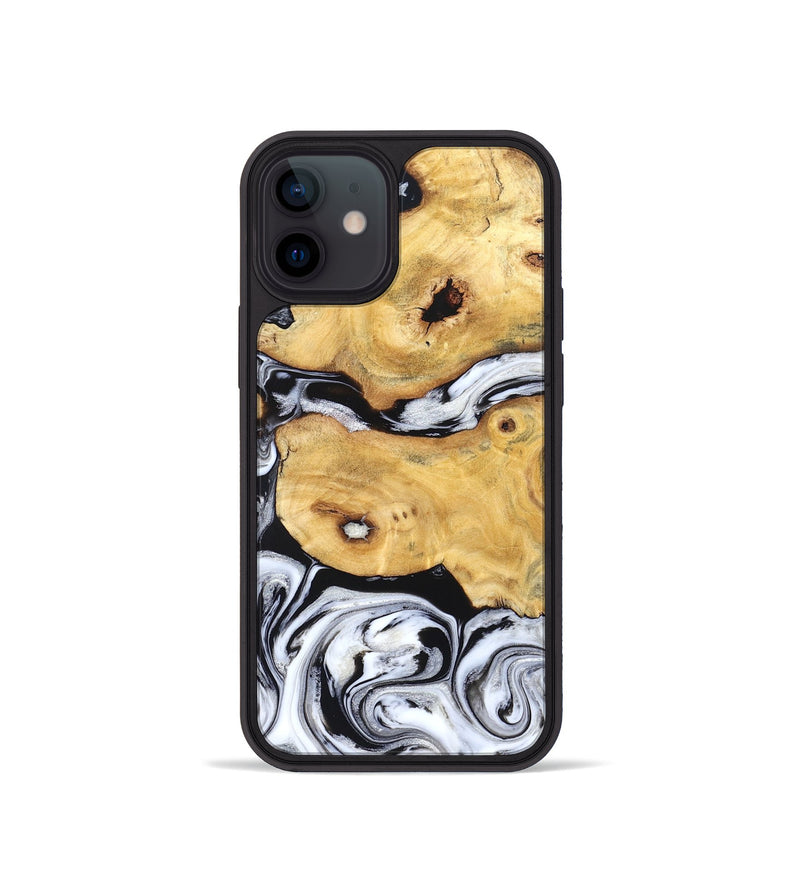 iPhone 12 mini Wood Phone Case - Starla (Black & White, 831994)