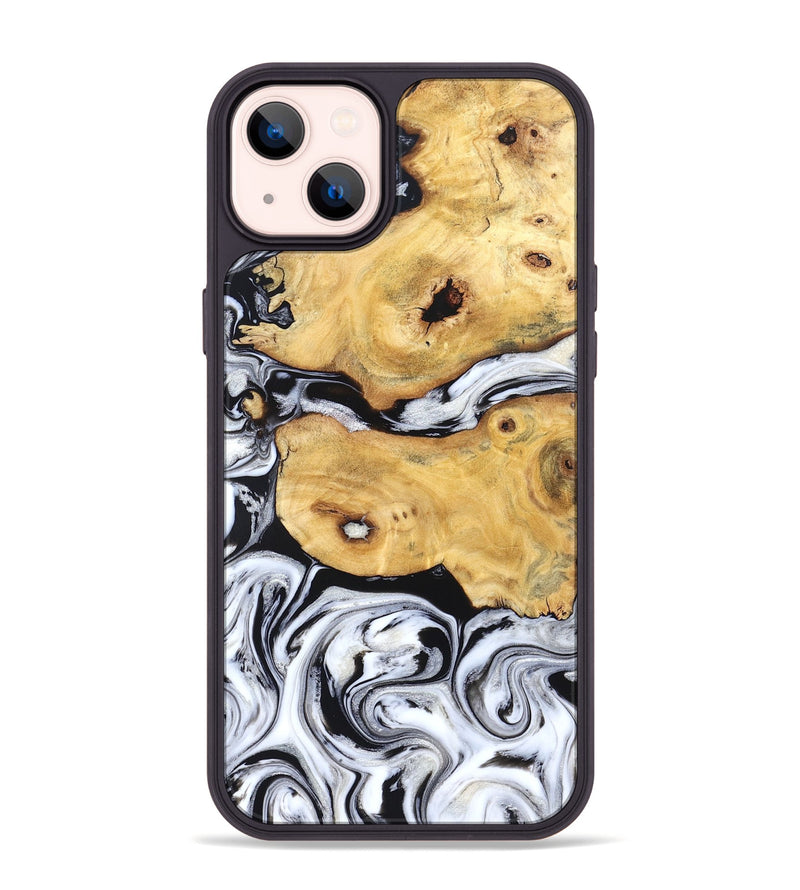 iPhone 14 Plus Wood Phone Case - Starla (Black & White, 831994)