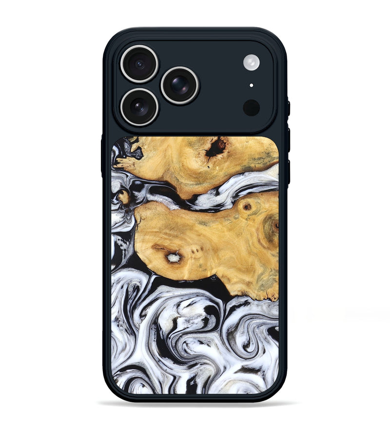 iPhone 17 Pro Max Wood Phone Case - Starla (Black & White, 831994)