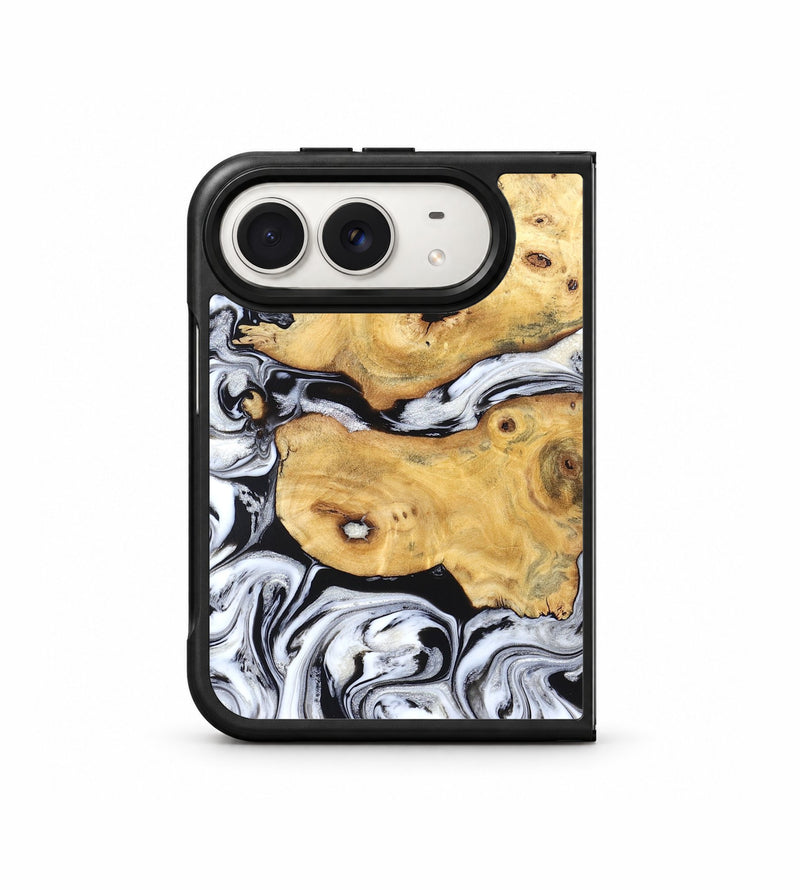 iPhone Duo Wood Phone Case - Starla (Black & White, 831994)