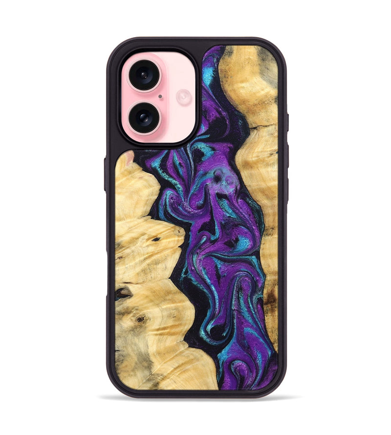 iPhone 16 Wood Phone Case - Lutie (Purple, 831995)