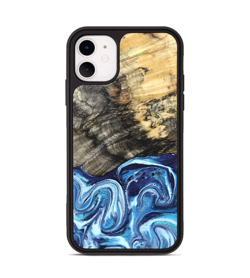 iPhone 11 Wood Phone Case - Aleyna (Blue, 832003)