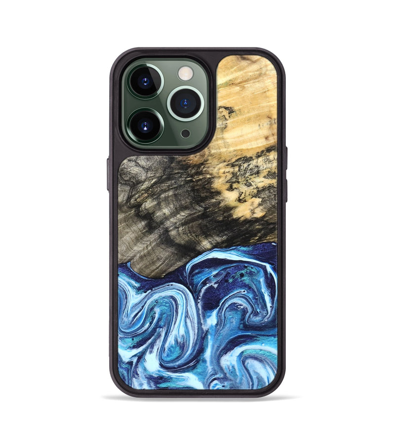 iPhone 13 Pro Wood Phone Case - Aleyna (Blue, 832003)