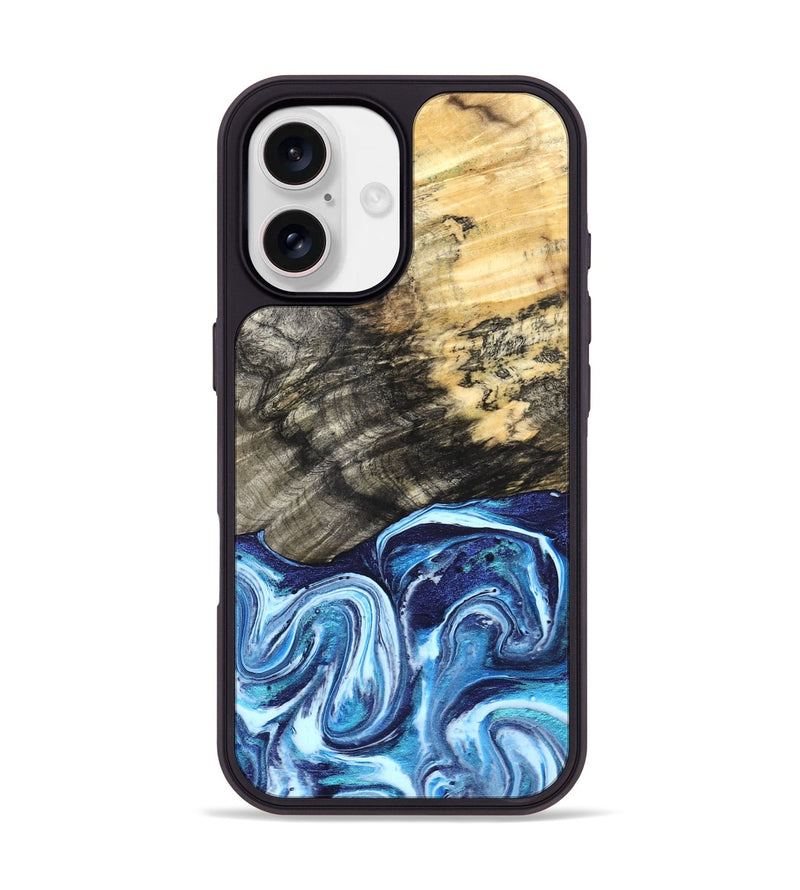 iPhone 17 Wood Phone Case - Aleyna (Blue, 832003)