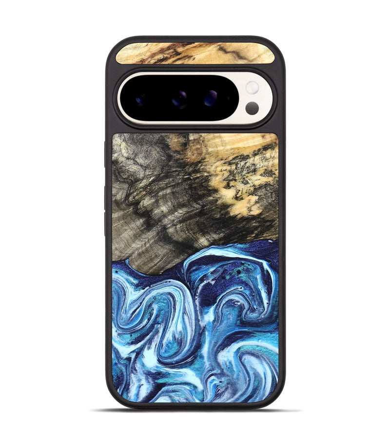 Pixel 9 Wood Phone Case - Aleyna (Blue, 832003)