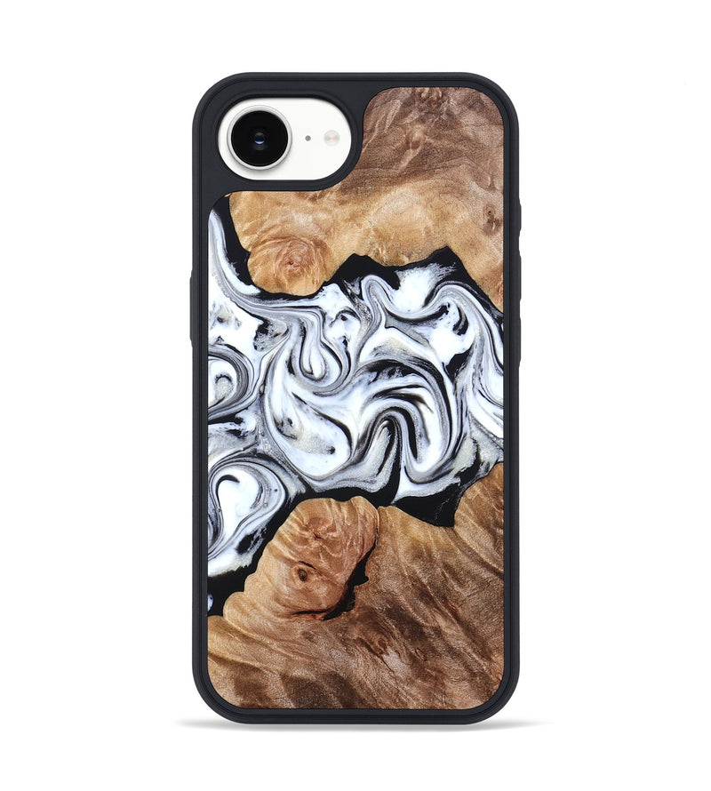 iPhone 16e Wood Phone Case - Dian (Black & White, 832128)