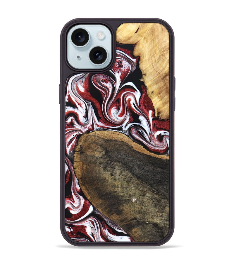 iPhone 15 Plus Wood Phone Case - Seamus (Red, 832131)