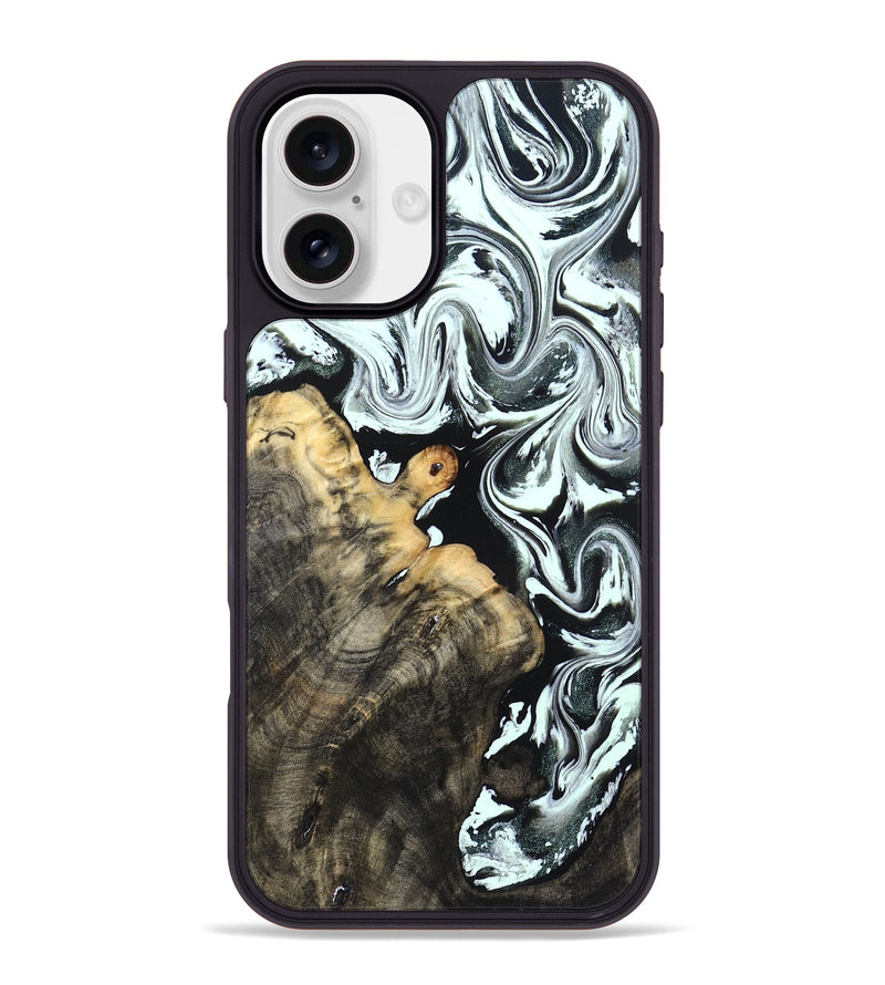 iPhone 16 Plus Wood Phone Case - Gunner (Black & White, 832983)