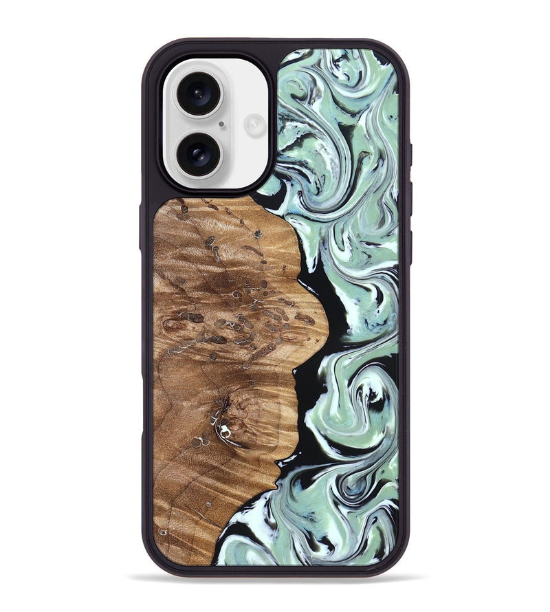 iPhone 16 Plus Wood Phone Case - Nelle (Green, 832984)