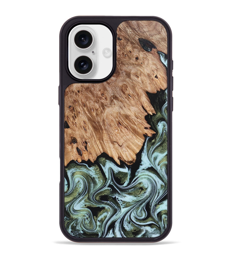 iPhone 16 Plus Wood Phone Case - Rylie (Green, 832989)
