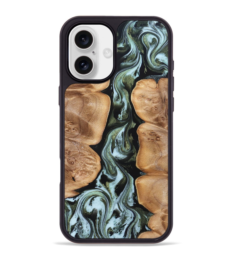 iPhone 16 Plus Wood Phone Case - Shay (Green, 832992)
