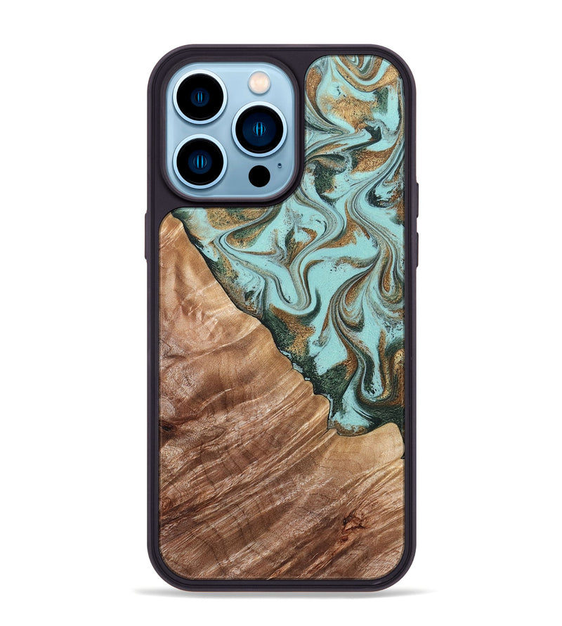 iPhone 14 Pro Max Wood Phone Case - Draven (Green, 832995)