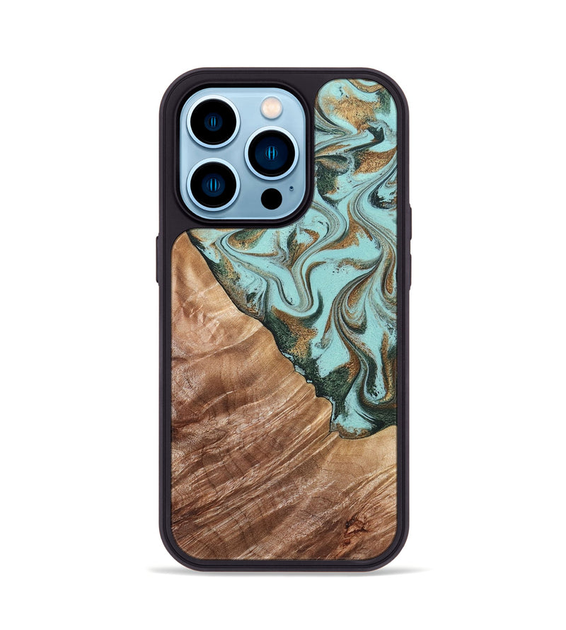 iPhone 14 Pro Wood Phone Case - Draven (Green, 832995)