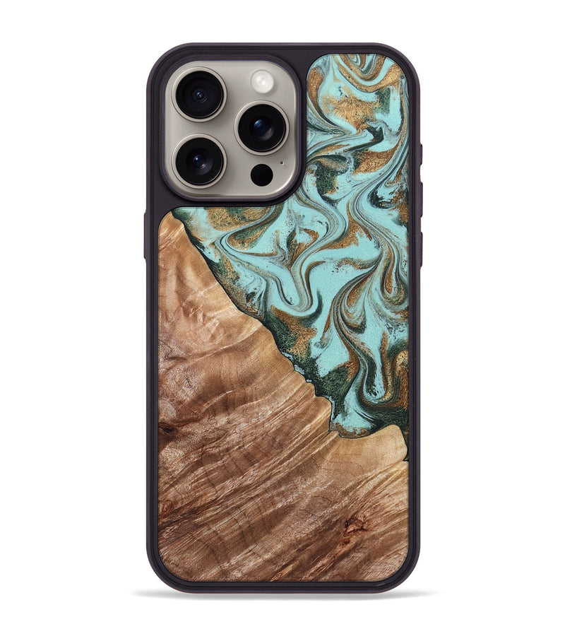 iPhone 15 Pro Max Wood Phone Case - Draven (Green, 832995)