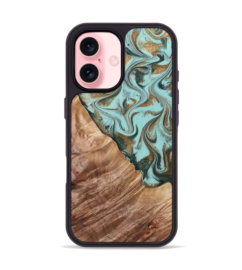 iPhone 16 Wood Phone Case - Draven (Green, 832995)