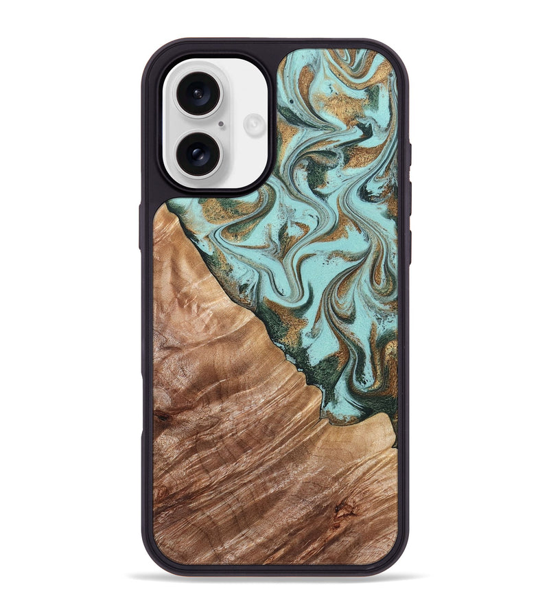iPhone 16 Plus Wood Phone Case - Draven (Green, 832995)