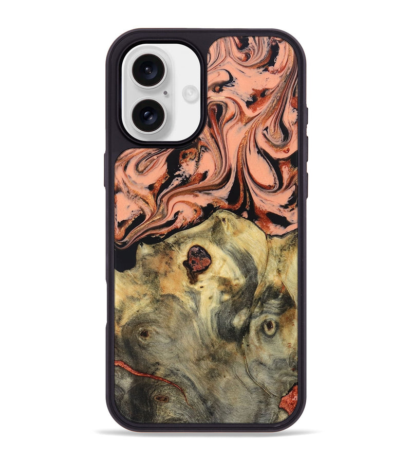 iPhone 16 Plus Wood Phone Case - Dorris (Red, 833264)
