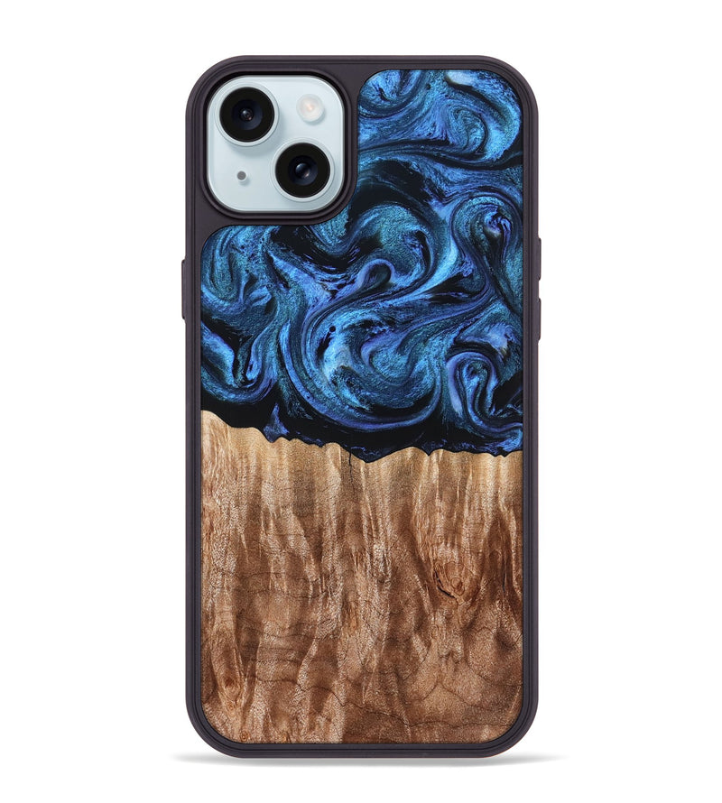 iPhone 15 Plus Wood Phone Case - Guy (Blue, 833574)